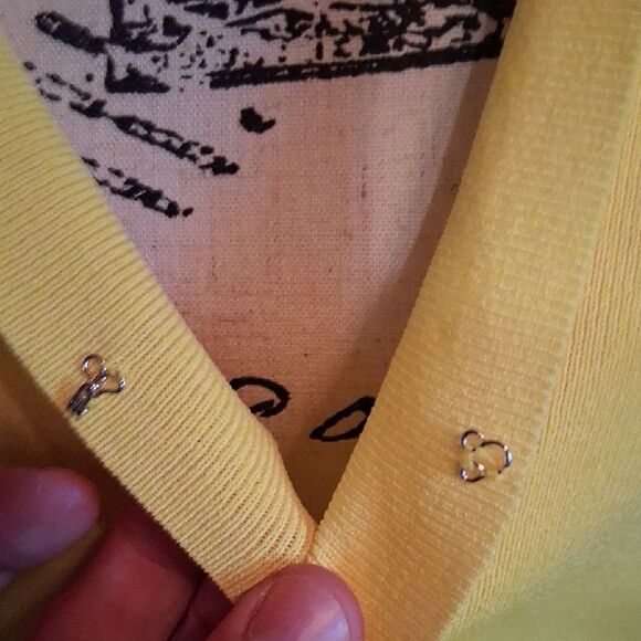 SPENSE Bright Yellow Cropped Cardigan Size Medium - Picture 3 of 8